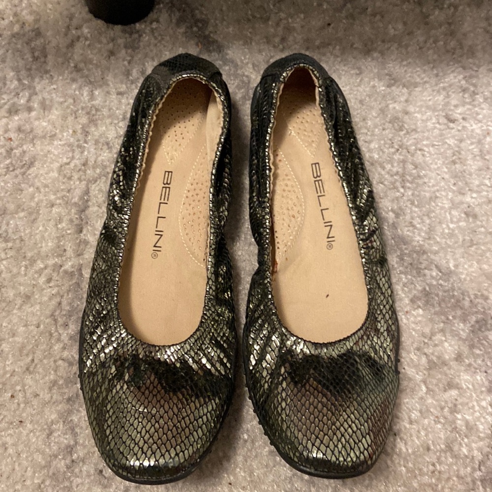 Bellini Metallic Silver Flats